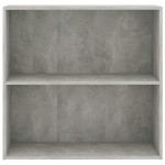 vidaXL Bibliotecă cu 2 rafturi, gri beton, 80 x 30 x 76,5 cm, PAL vidaXL Bibliotecă cu 2 rafturi, gri beton, 80 x 30 x 76,5 cm, PAL