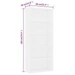 vidaXL Bibliotecă cu 5 rafturi, alb, 80x30x189 cm, lemn prelucrat vidaXL Bibliotecă cu 5 rafturi, alb, 80x30x189 cm, lemn prelucrat