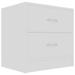 vidaXL Noptiere, 2 buc., alb, 40x30x40 cm, lemn prelucrat