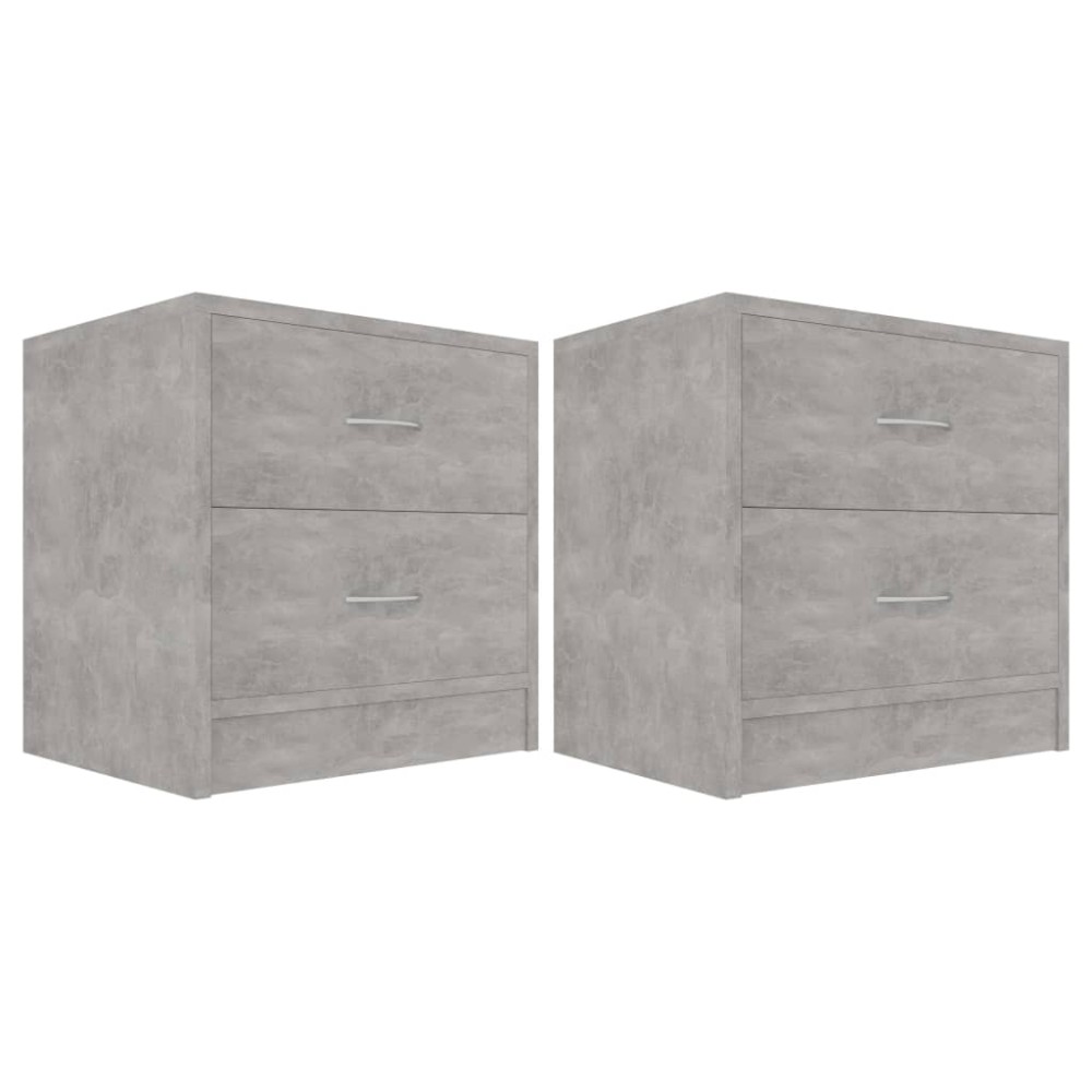 vidaXL Noptiere, 2 buc., gri beton, 40x30x40 cm, lemn prelucrat
