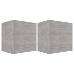 vidaXL Noptiere, 2 buc., gri beton, 40x30x40 cm, lemn prelucrat