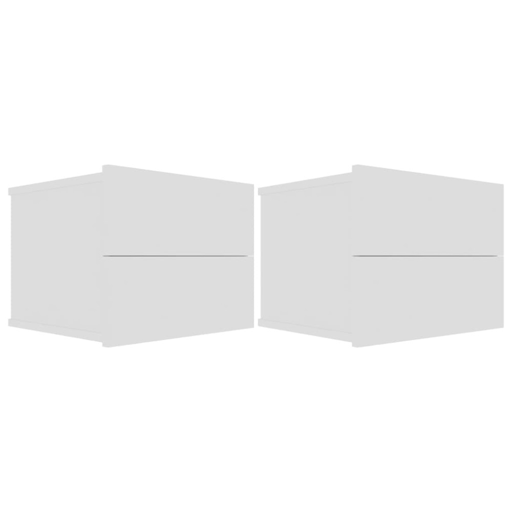 vidaXL Noptiere, 2 buc., alb, 40x30x30 cm, lemn prelucrat