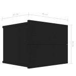 vidaXL Noptieră, negru, 40x30x30 cm, lemn prelucrat