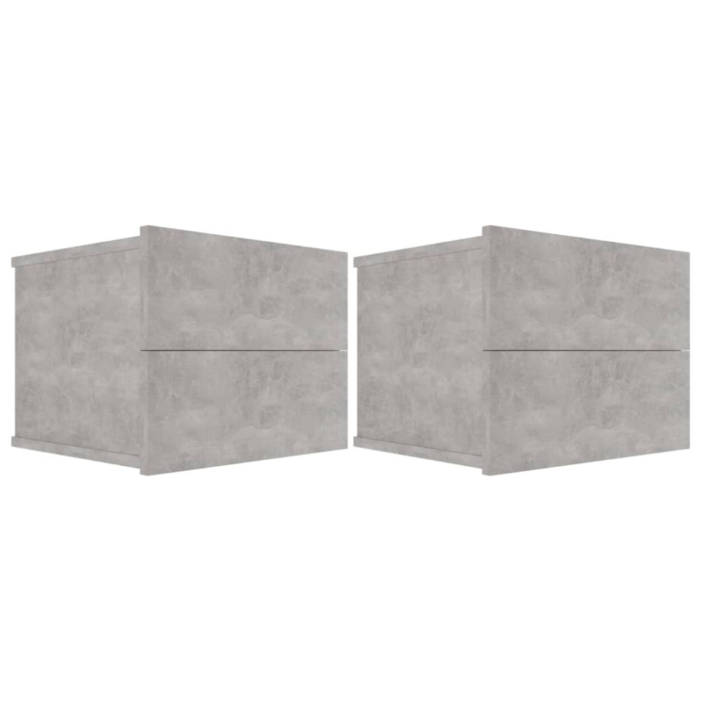 vidaXL Noptiere, 2 buc., gri beton, 40x30x30 cm, lemn prelucrat