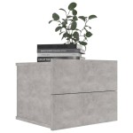 vidaXL Noptiere, 2 buc., gri beton, 40x30x30 cm, lemn prelucrat