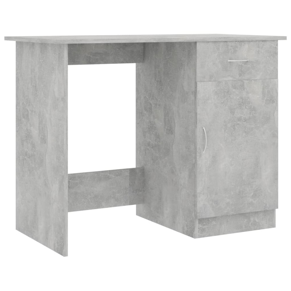 vidaXL Birou, gri beton, 100x50x76 cm, lemn prelucrat