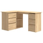 vidaXL Birou de colț, stejar sonoma, 145x100x76 cm, lemn prelucrat vidaXL Birou de colț, stejar sonoma, 145x100x76 cm, lemn prelucrat