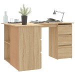 vidaXL Birou de colț, stejar sonoma, 145x100x76 cm, lemn prelucrat vidaXL Birou de colț, stejar sonoma, 145x100x76 cm, lemn prelucrat