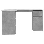 vidaXL Birou de colț, gri beton, 145x100x76 cm, lemn prelucrat