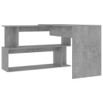 vidaXL Birou de colț, gri beton, 200x50x76 cm, lemn prelucrat