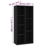 vidaXL Bibliotecă, negru, 50x25x106 cm, lemn prelucrat vidaXL Bibliotecă, negru, 50x25x106 cm, lemn prelucrat