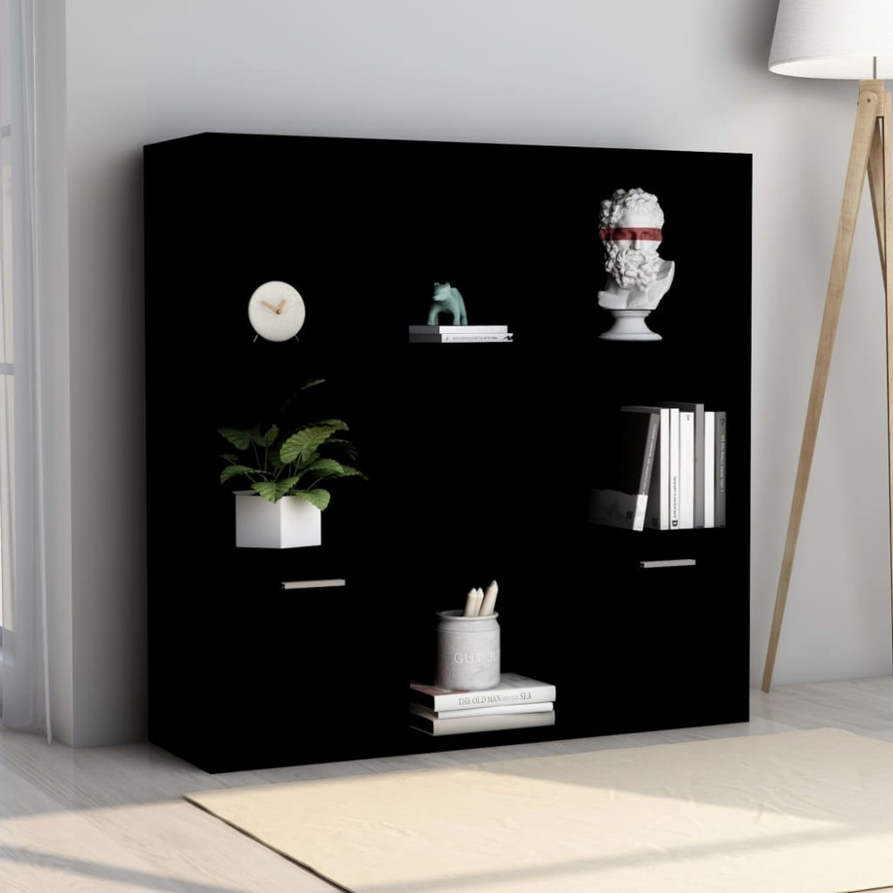 vidaXL Bibliotecă, negru, 98 x 30 x 98 cm, lemn prelucrat