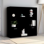 vidaXL Bibliotecă, negru, 98 x 30 x 98 cm, lemn prelucrat vidaXL Bibliotecă, negru, 98 x 30 x 98 cm, lemn prelucrat