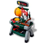 Banc de lucru pentru copii, cu unelte, Verde + Gri Banc de lucru pentru copii, cu unelte, Verde + Gri