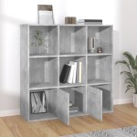 vidaXL Bibliotecă, gri beton, 98x30x98 cm, lemn compozit vidaXL Bibliotecă, gri beton, 98x30x98 cm, lemn compozit