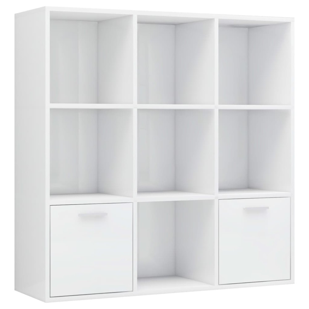 vidaXL Bibliotecă, alb extralucios, 98 x 30 x 98 cm, lemn prelucrat