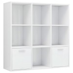 vidaXL Bibliotecă, alb extralucios, 98 x 30 x 98 cm, lemn prelucrat vidaXL Bibliotecă, alb extralucios, 98 x 30 x 98 cm, lemn prelucrat