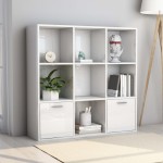vidaXL Bibliotecă, alb extralucios, 98 x 30 x 98 cm, lemn prelucrat vidaXL Bibliotecă, alb extralucios, 98 x 30 x 98 cm, lemn prelucrat