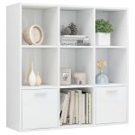 vidaXL Bibliotecă, alb extralucios, 98 x 30 x 98 cm, lemn prelucrat vidaXL Bibliotecă, alb extralucios, 98 x 30 x 98 cm, lemn prelucrat