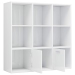 vidaXL Bibliotecă, alb extralucios, 98 x 30 x 98 cm, lemn prelucrat vidaXL Bibliotecă, alb extralucios, 98 x 30 x 98 cm, lemn prelucrat