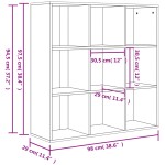 vidaXL Bibliotecă, gri beton, 98x29x97,5 cm, lemn prelucrat vidaXL Bibliotecă, gri beton, 98x29x97,5 cm, lemn prelucrat