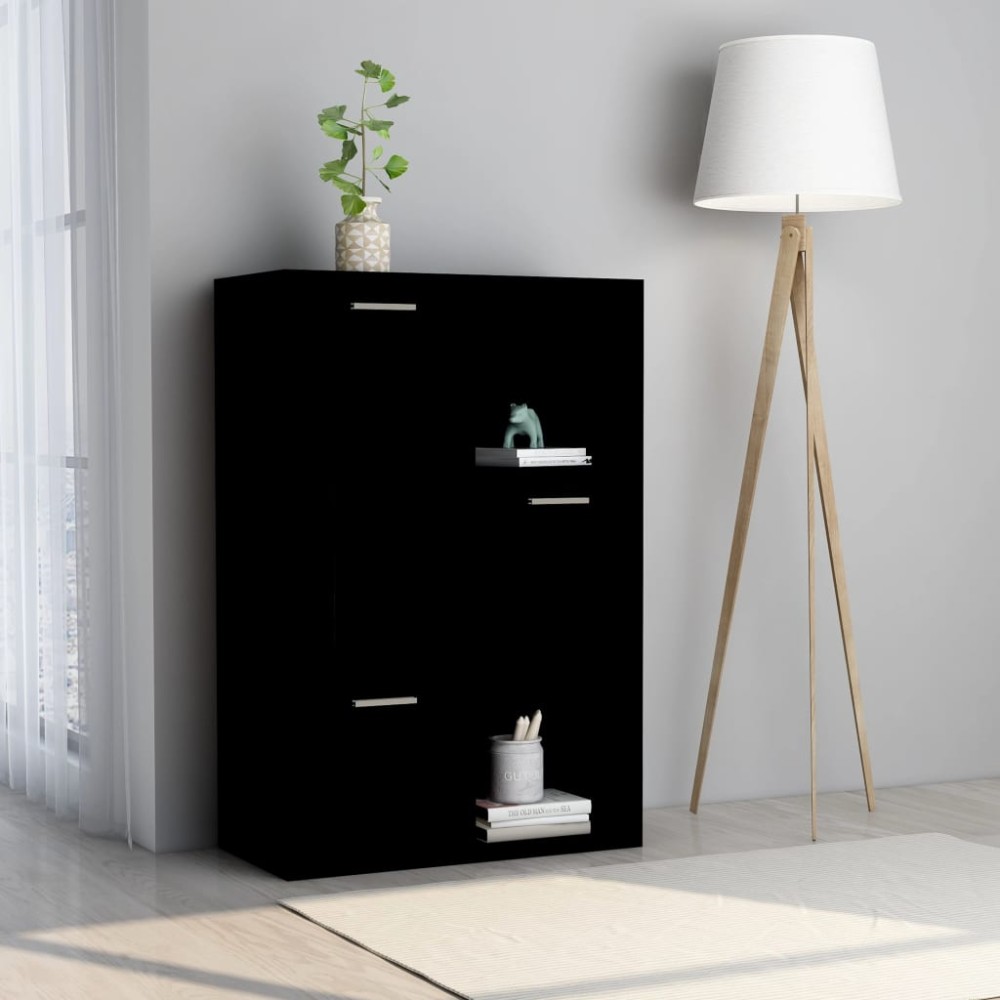 vidaXL Dulap de depozitare, negru, 60 x 29,5 x 90 cm, lemn prelucrat