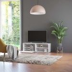 vidaXL Dulap TV, alb, 120x34x37 cm, lemn prelucrat vidaXL Dulap TV, alb, 120x34x37 cm, lemn prelucrat