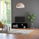vidaXL Dulap TV, negru, 120 x 34 x 37 cm, lemn prelucrat