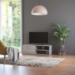vidaXL Comodă TV, gri beton, 120x34x37 cm, lemn prelucrat vidaXL Comodă TV, gri beton, 120x34x37 cm, lemn prelucrat