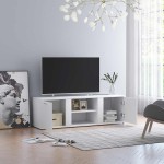 vidaXL Dulap TV, alb, 120x34x37 cm, lemn prelucrat vidaXL Dulap TV, alb, 120x34x37 cm, lemn prelucrat