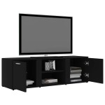 vidaXL Dulap TV, negru, 120 x 34 x 37 cm, lemn prelucrat