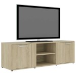 vidaXL Dulap TV, stejar Sonoma, 120 x 34 x 37 cm, lemn prelucrat vidaXL Dulap TV, stejar Sonoma, 120 x 34 x 37 cm, lemn prelucrat