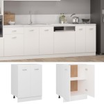 vidaXL Dulap inferior “Lyon”, alb, 60 x 46 x 81,5 cm, lemn prelucrat