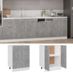 vidaXL Dulap inferior “Lyon”, gri beton, 60 x 46 x 81,5 cm