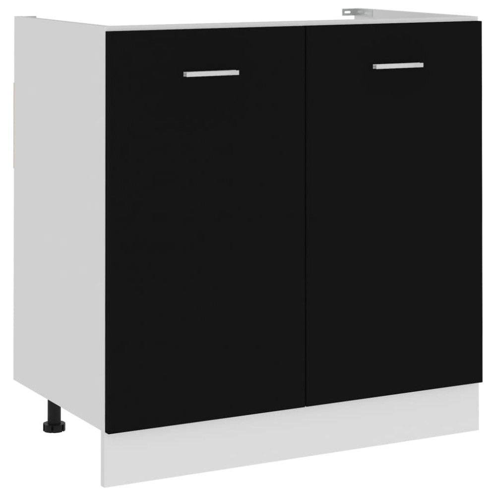 vidaXL Dulap inferior de chiuvetă “Lyon”, negru, 80x46x81,5 cm