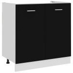 vidaXL Dulap inferior de chiuvetă “Lyon”, negru, 80x46x81,5 cm