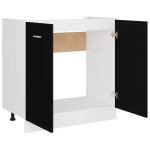 vidaXL Dulap inferior de chiuvetă “Lyon”, negru, 80x46x81,5 cm