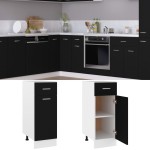 vidaXL Dulap inferior cu sertar “Lyon” negru 30 x 46 x 81,5 cm