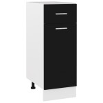 vidaXL Dulap inferior cu sertar “Lyon” negru 30 x 46 x 81,5 cm
