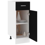 vidaXL Dulap inferior cu sertar “Lyon” negru 30 x 46 x 81,5 cm