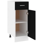vidaXL Dulap inferior cu sertar “Lyon” negru 30 x 46 x 81,5 cm