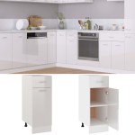 vidaXL Dulap inferior cu sertar “Lyon” alb lucios 30x46x81,5cm