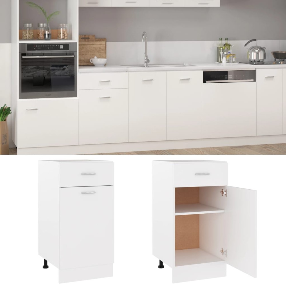 vidaXL Dulap inferior cu sertar “Lyon”, alb, 40x46x81,5 cm