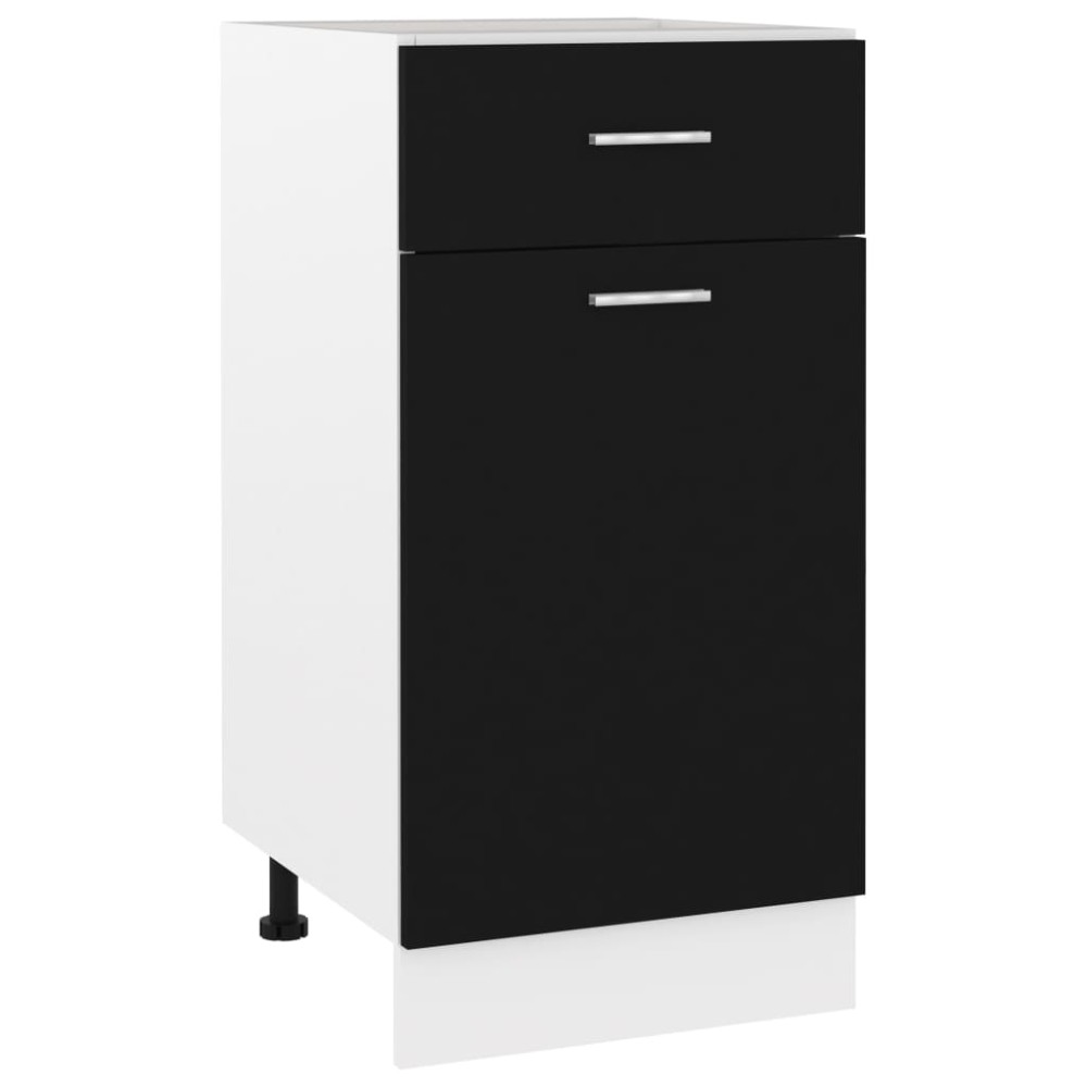 vidaXL Dulap inferior cu sertar “Lyon”, negru, 40x46x81,5 cm