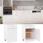 vidaXL Dulap inferior cu sertar “Lyon”, alb, 50x46x81,5 cm
