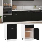 vidaXL Dulap inferior cu sertar “Lyon”, negru, 50x46x81,5 cm