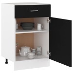vidaXL Dulap inferior cu sertar “Lyon”, negru, 50x46x81,5 cm