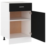 vidaXL Dulap inferior cu sertar “Lyon”, negru, 50x46x81,5 cm
