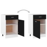 vidaXL Dulap inferior cu sertar “Lyon”, negru, 50x46x81,5 cm