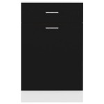 vidaXL Dulap inferior cu sertar “Lyon”, negru, 50x46x81,5 cm